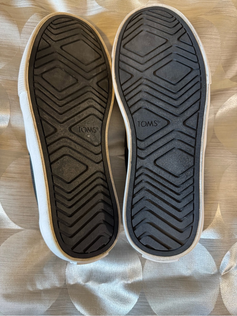 Toms Black Platform Slip-On Sneakers with White Soles - Picture 4 of 5